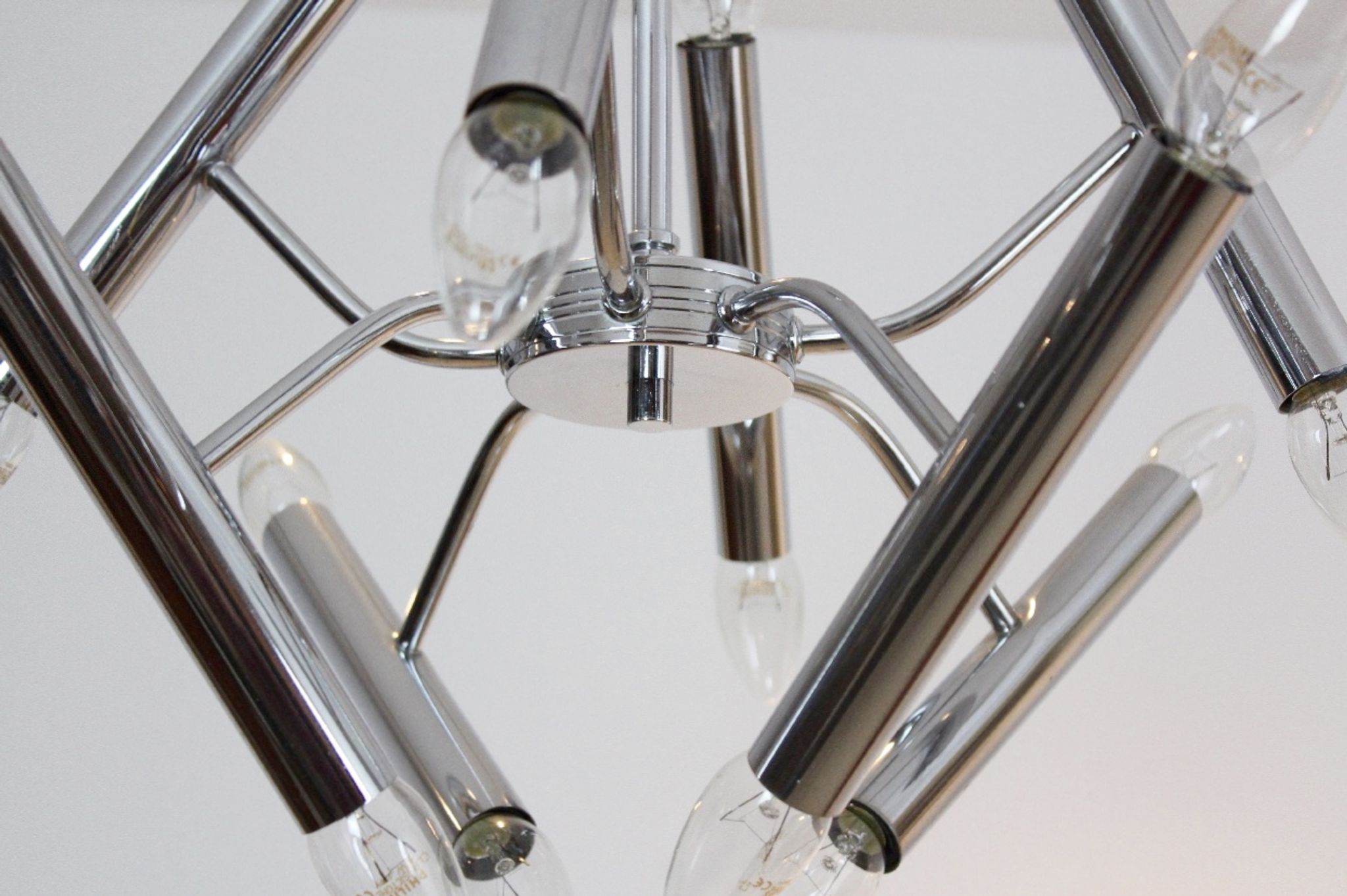 Geometrical chrome chandelier by Boulanger