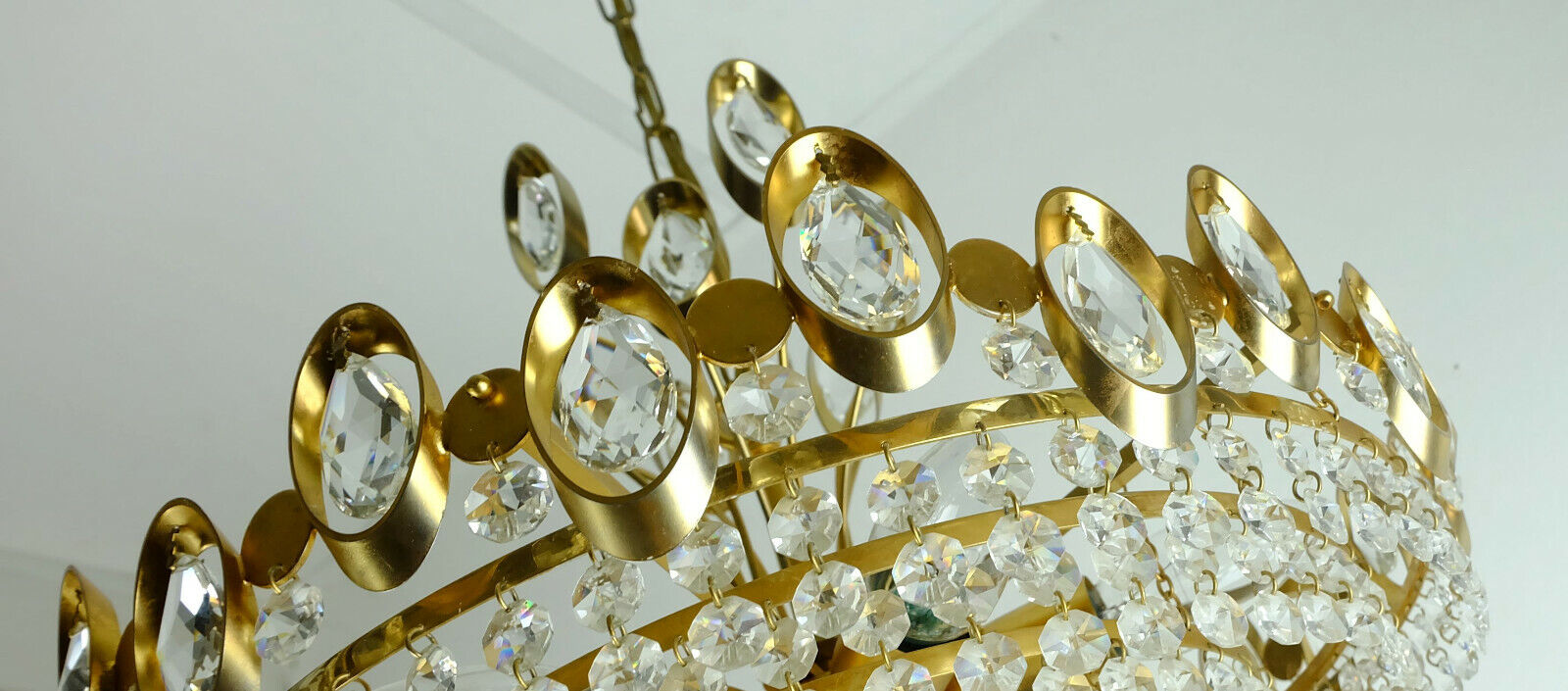 Mid century chandelier Palwa crystal glass