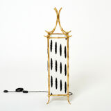 Pair of brass lantern lamps and fabrics from Maison Baguès 1960