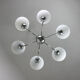 Lustre italien en chrome et opalin du milieu du siècle