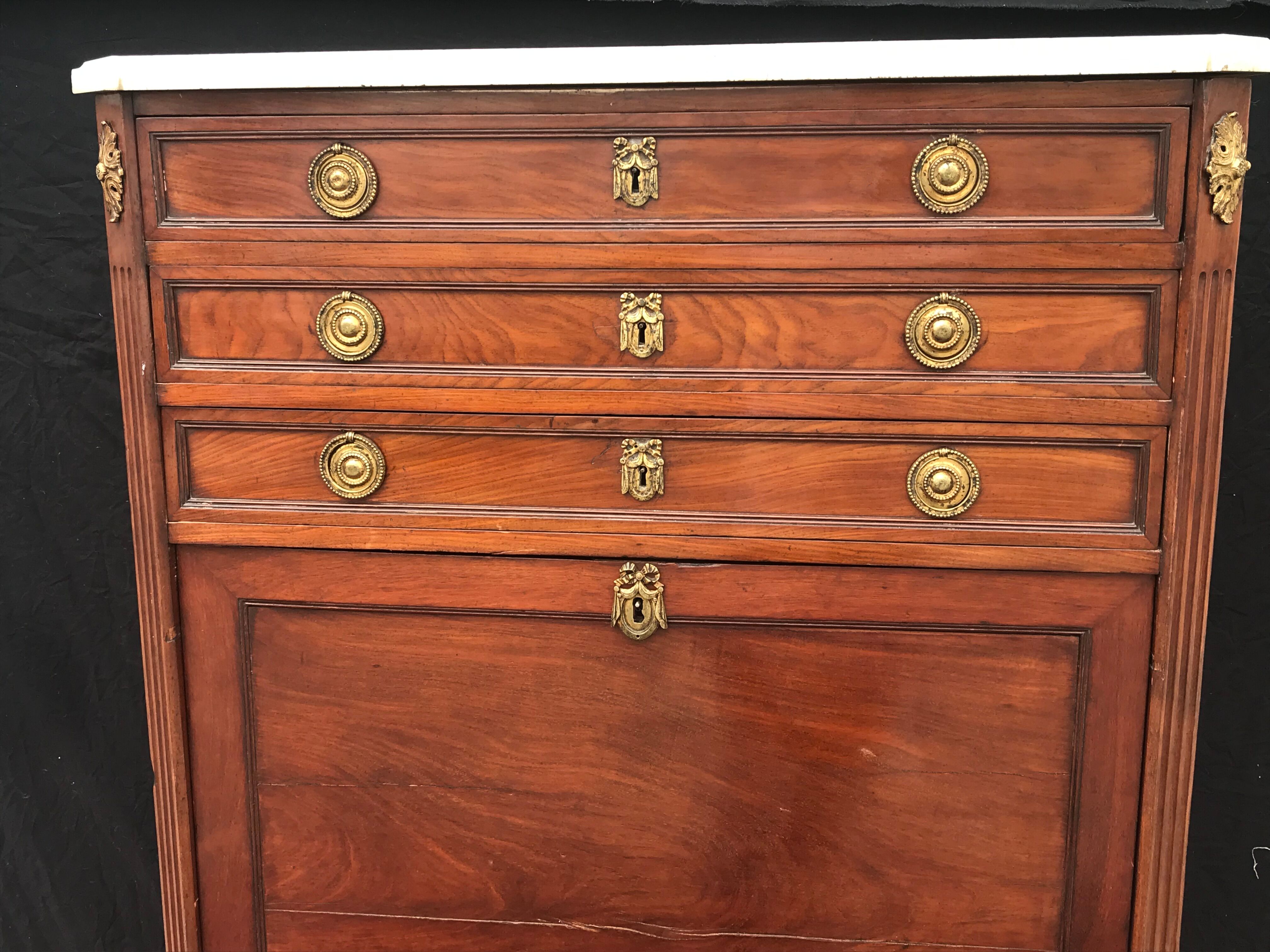 Secretary in mahogany stamped Louis Noel Malle