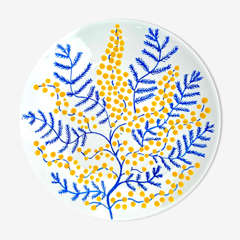 Assiette peinte à la main - Mimosa - fleur