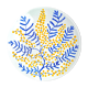 Hand-painted plate - Mimosa - flower