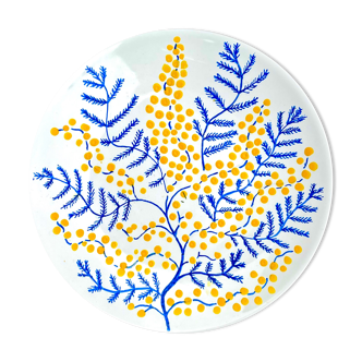 Hand-painted plate - Mimosa - flower