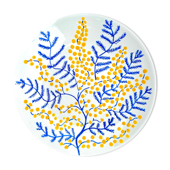 Assiette peinte à la main - Mimosa - fleur