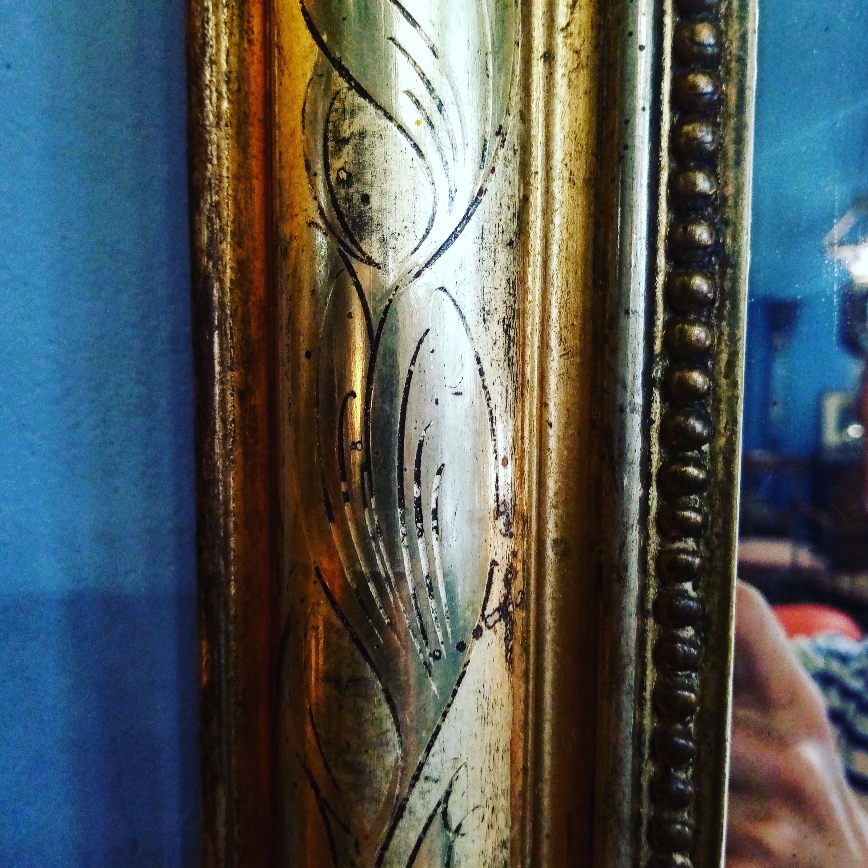 Golden mirror  - 127x70cm