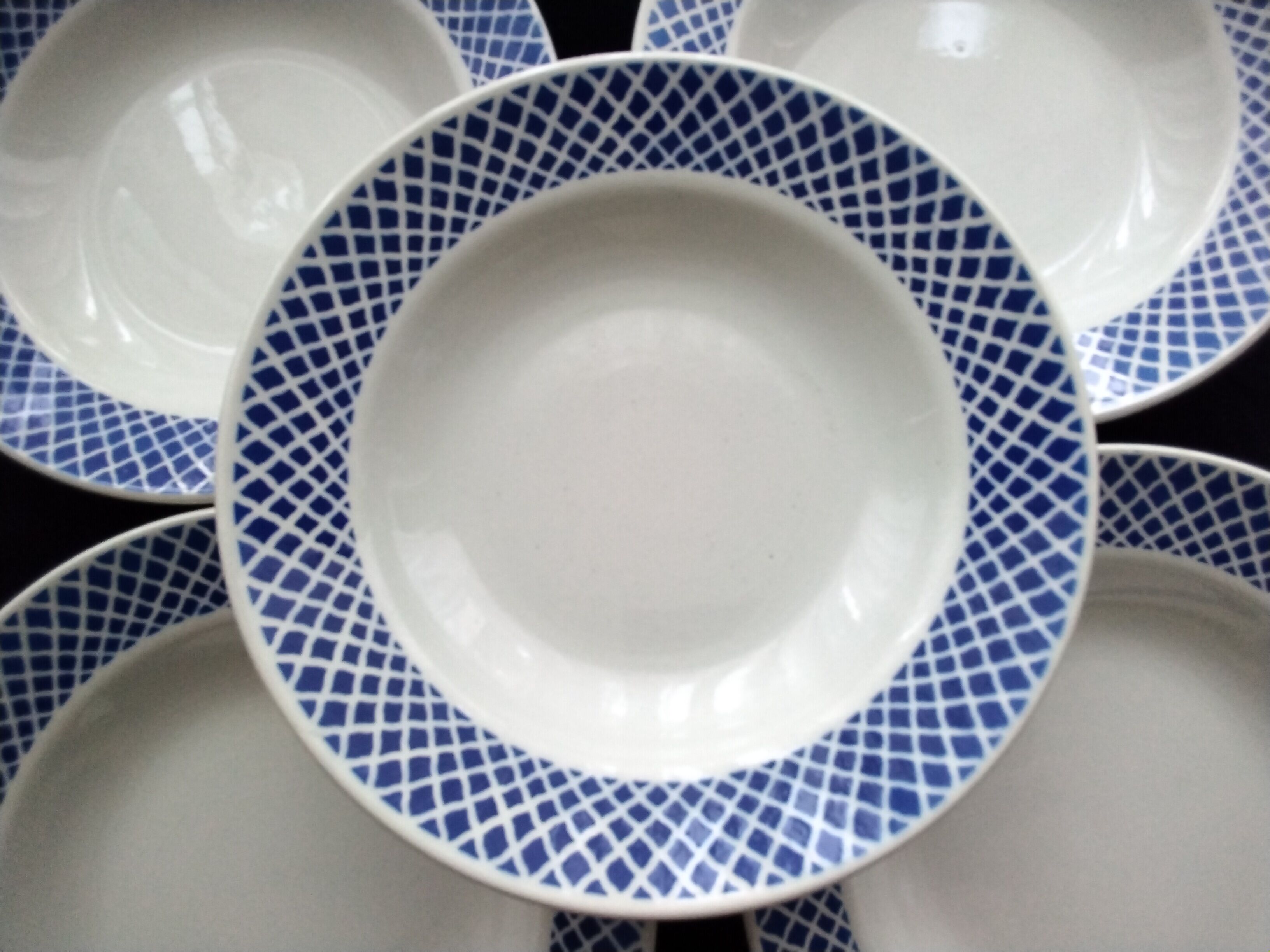 5 Hollow plates opaque porcelain from Badonviller