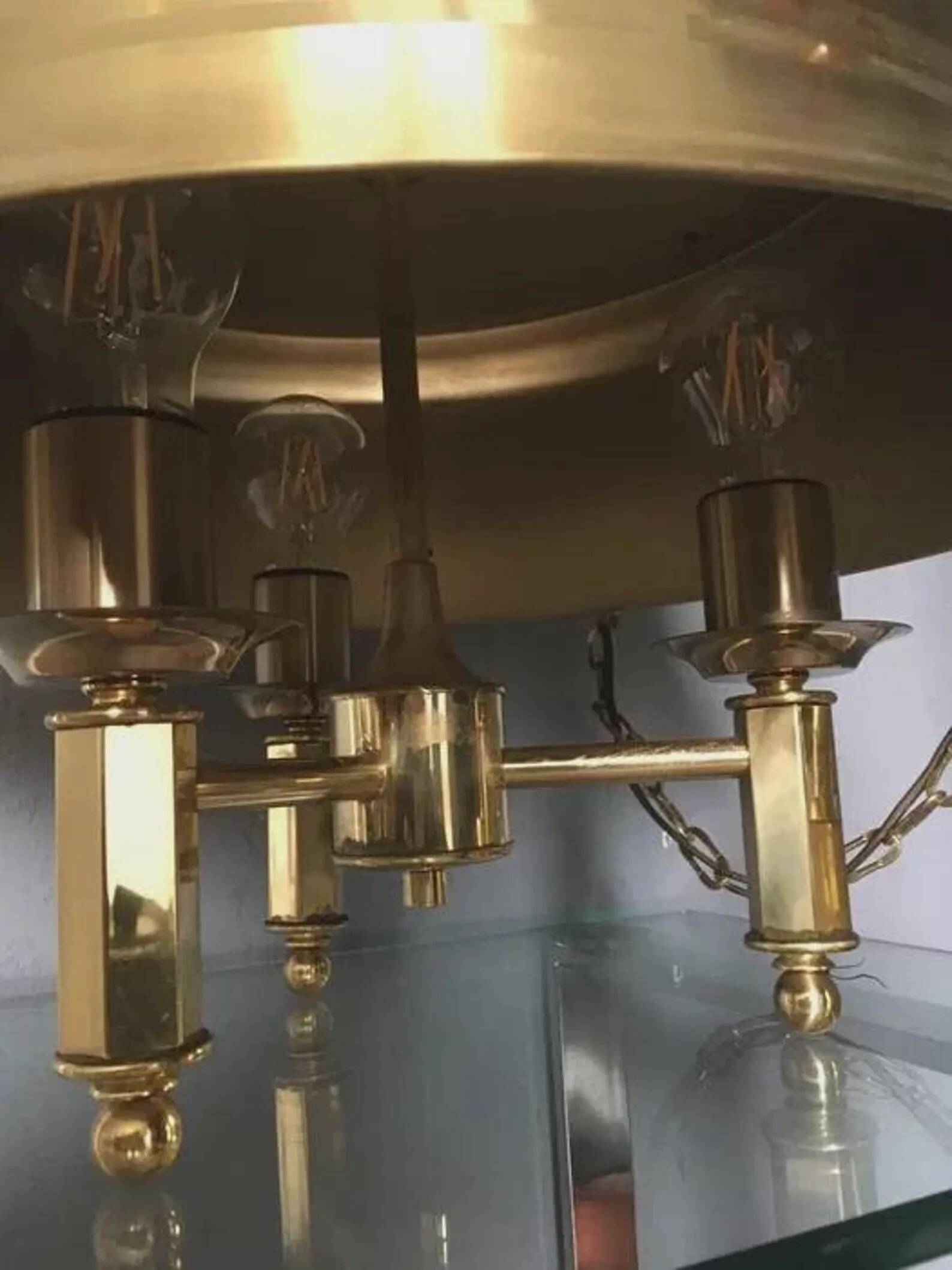 Nya Oia Brass Chandelier – 1970s Vintage Retro from Scandinavia