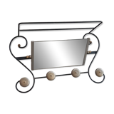 Vintage coat rack with pivoting mirror