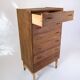 Commode à tiroirs en teck avec pieds en chêne par Poul M. Volther des années 1960