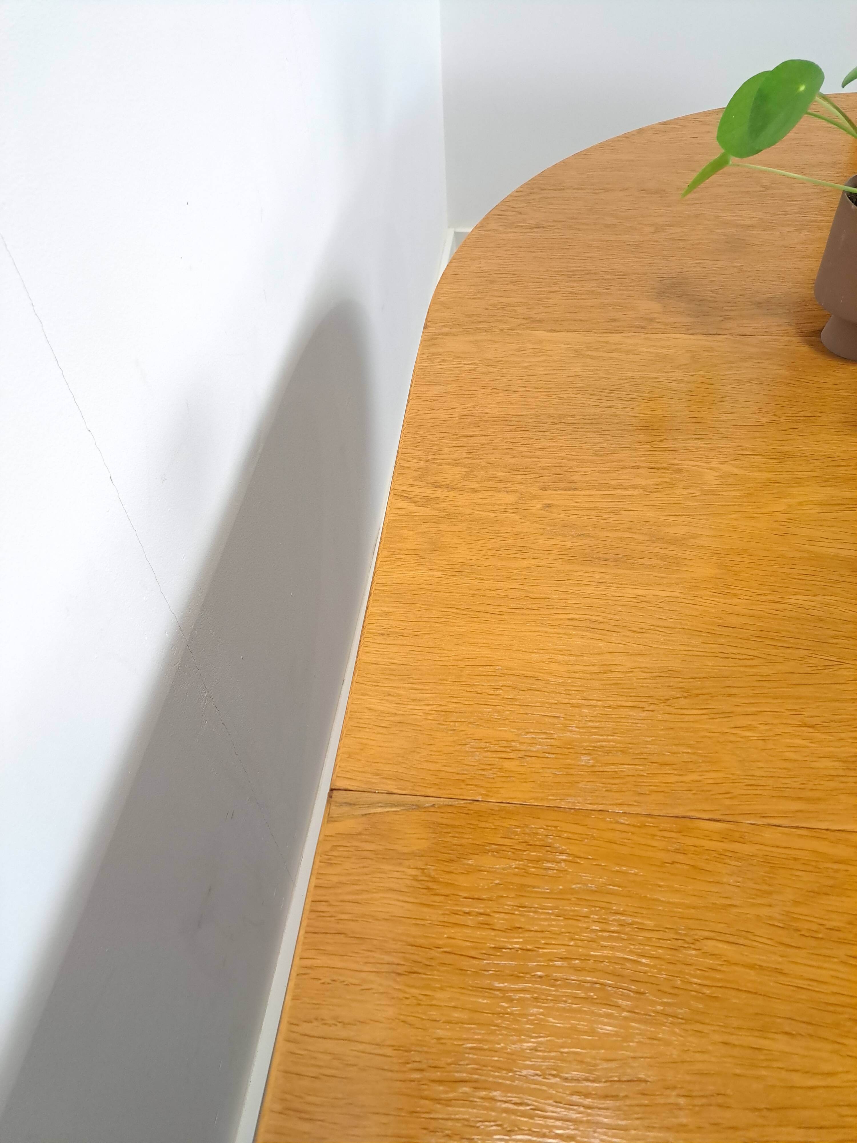 Ronde ovale eiken uitschuifbare eettafel