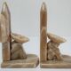 Pair of vintage Mexican cactus onyx bookends