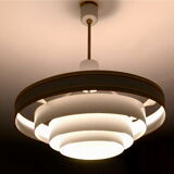 Satin white lacquered metal hanging from the 1960s