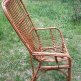 Old rattan armchair