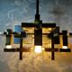 Chandelier géométrique par Gaetano Sciolari, Italie, années 1970, Hollywood Regency