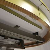 Vintage round dining table with a diameter of 100 cm, extendable to 135 cm, from the 1970s.