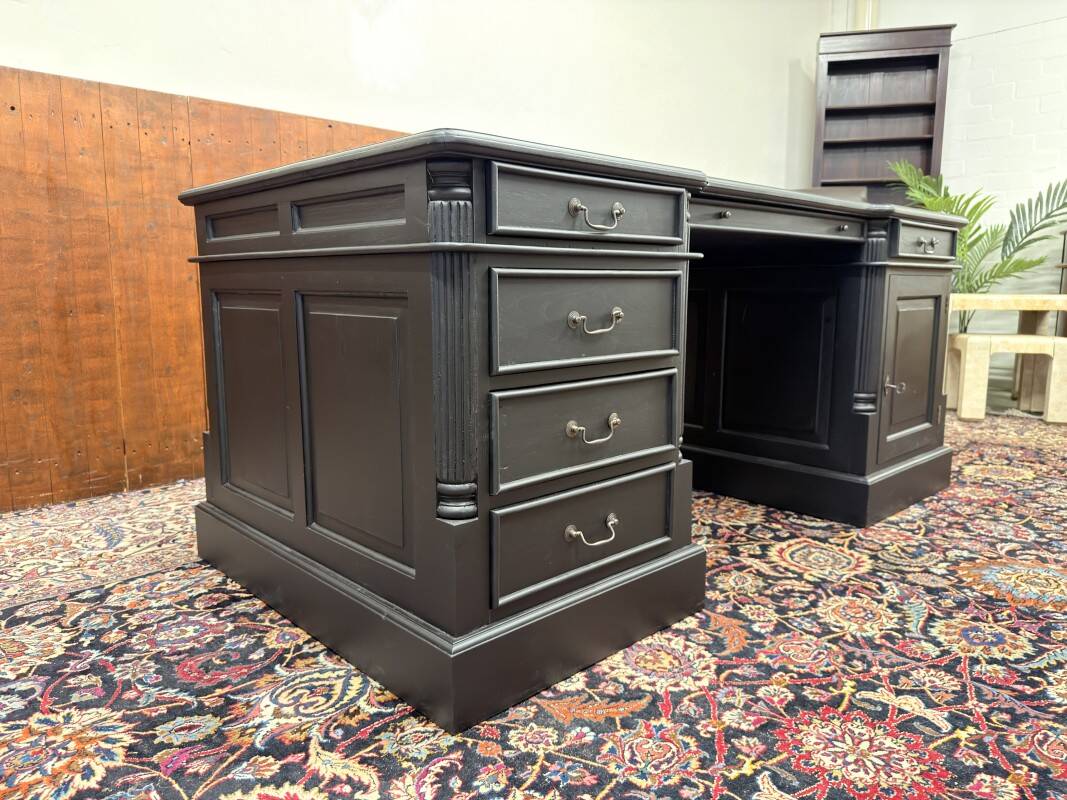 Classic English Black Chesterfield Desk