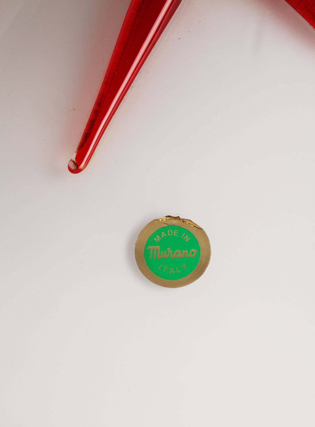 Lampe Murano grise et rouge