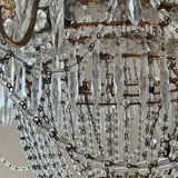 Large Montgolfière chandelier with crystal drops