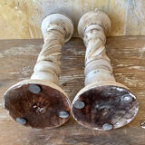 Paire de Bougeoirs en bois