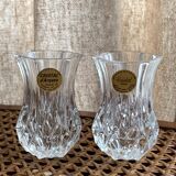 2 small longchamp crystal vases