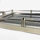 Art Deco tea tray glass and silver metal 30s