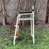Vintage stepladder in Formica, wood and chromed metal