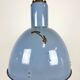 Bauhaus blue enamel industrial pendant lamp, 1950s