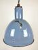 Bauhaus blue enamel industrial pendant lamp, 1950s