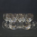 8 verres a vin en verre taillé ciselé