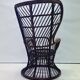 Chaise paon en rotin vintage