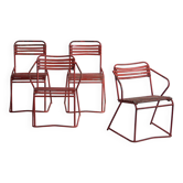 Antique red garden chairs (c.1920). Set of 4 pieces #37