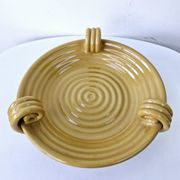 Vintage fruit bowl basket ocher ceramic art deco style
