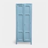 Armoire parisienne ancienne bleue grisée H154