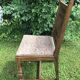 Series of 6 Chairs Neo Basque Wood Carved Cross Basque + Assise Fabric Vintage