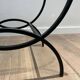 Pair of Black Lacquered Wrought Iron and Glass Side Tables, French Work