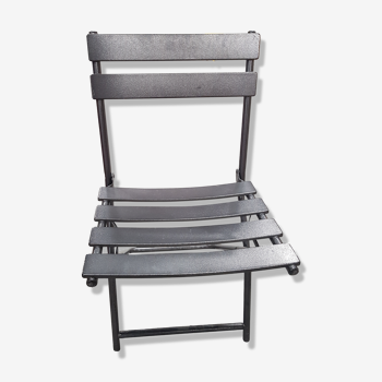 Foldable chair in black metal