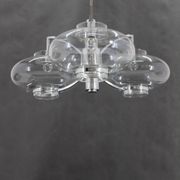 Lustre italien en verre et chrome des années 1970