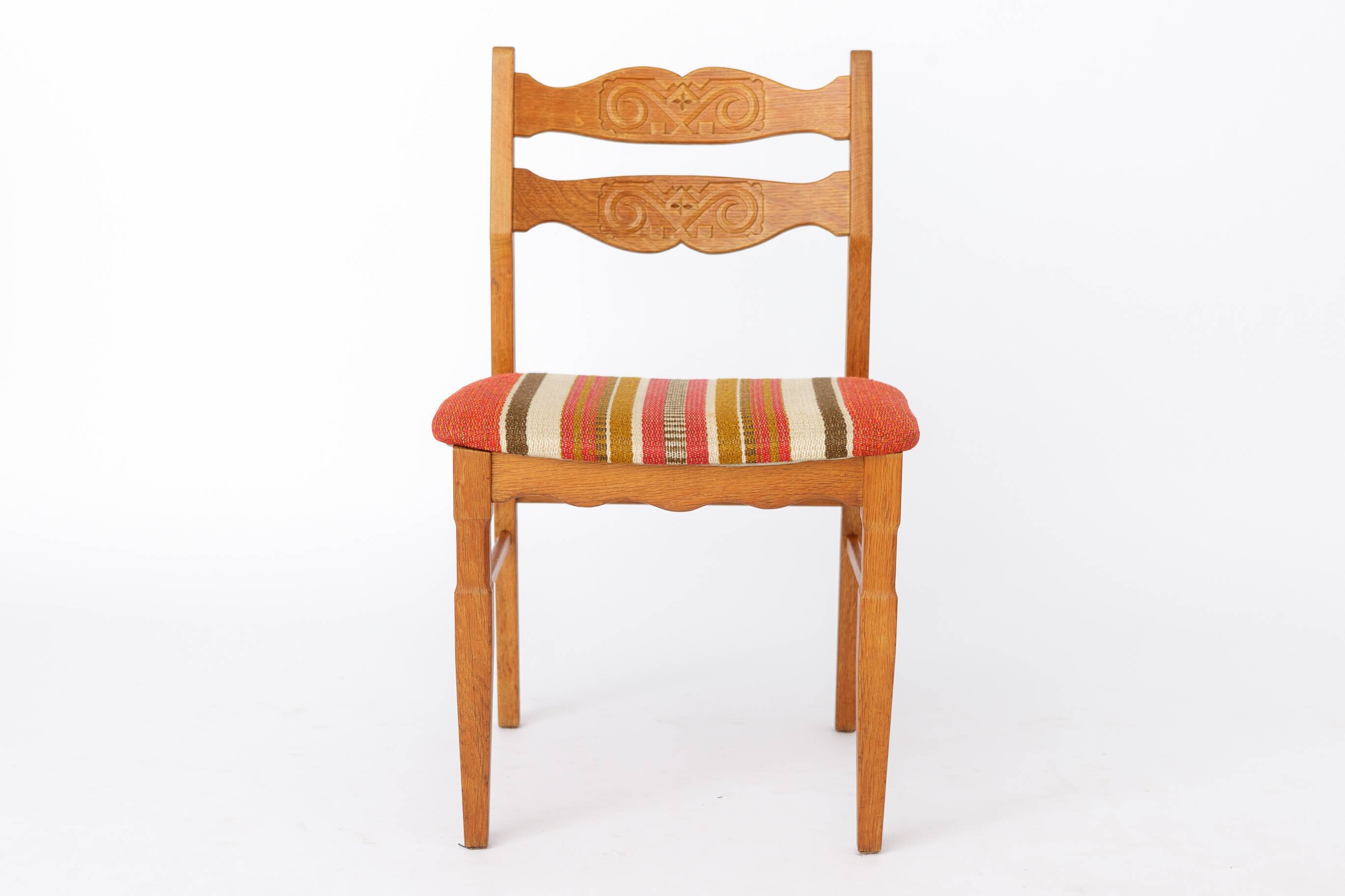 Set of 4 Henning Kjærnulf Oak Dining Chairs | Danish | EG Møbler | 1970s
