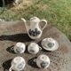 Coffee service, in earthenware with country motif, Boch La Louvière Belgium