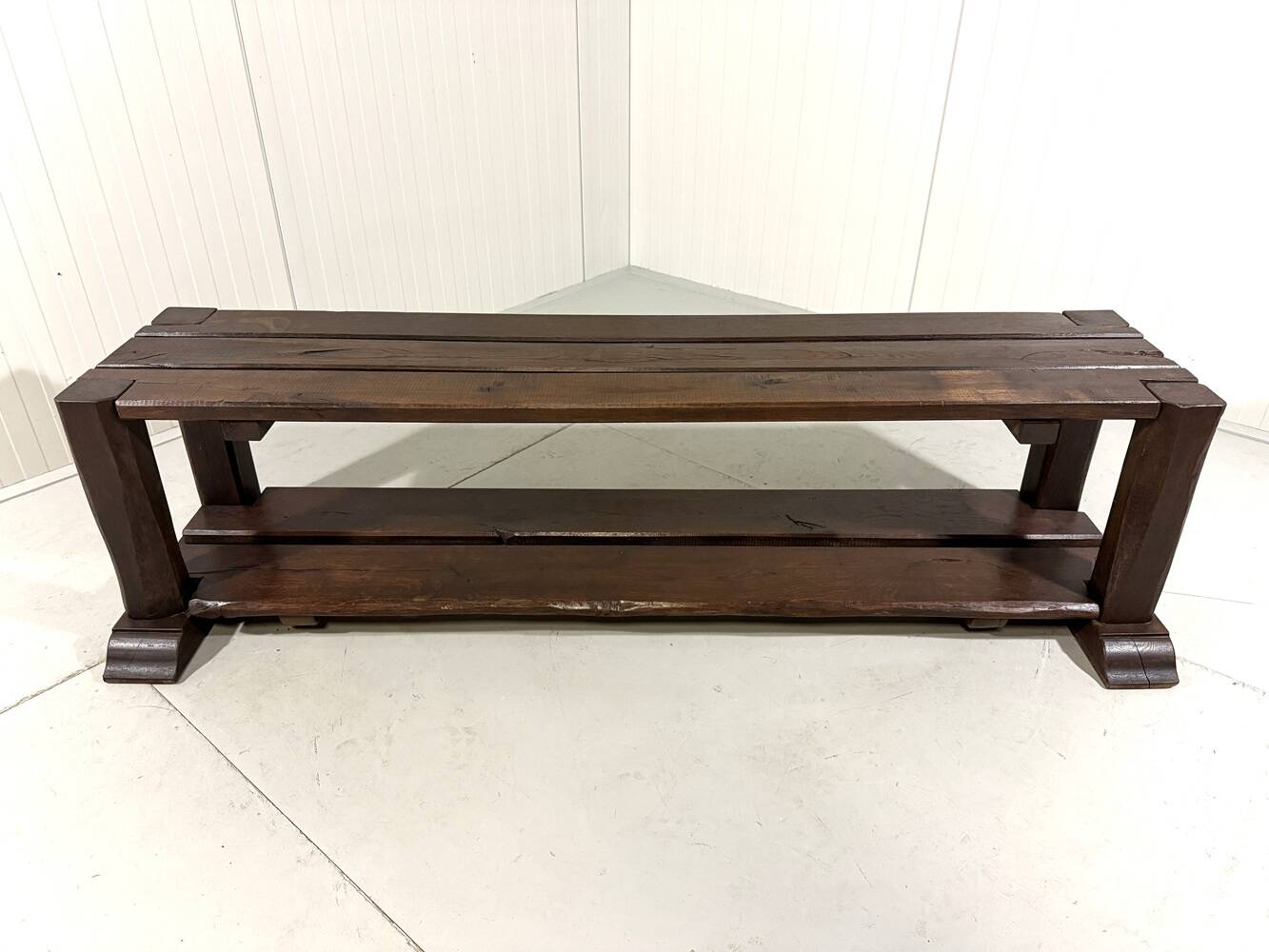 Large brutalist oak bench or wall table 1900’s