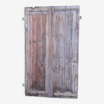 Pair of shutters H173xL104cm fir hinges XVIIIth old