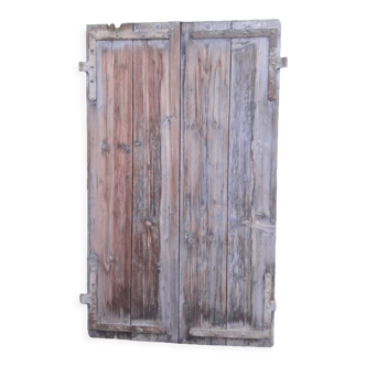 Pair of shutters H173xL104cm fir hinges XVIIIth old