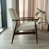 Scandinavian beige corduroy armchair, modern design H.Lis