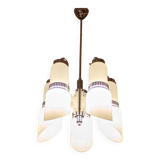 Modernist Murano Glass and Steel Space Age Chandelier, Italy 1960s