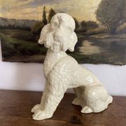 Large poodle, glazed ceramic dog, 1920s-30s