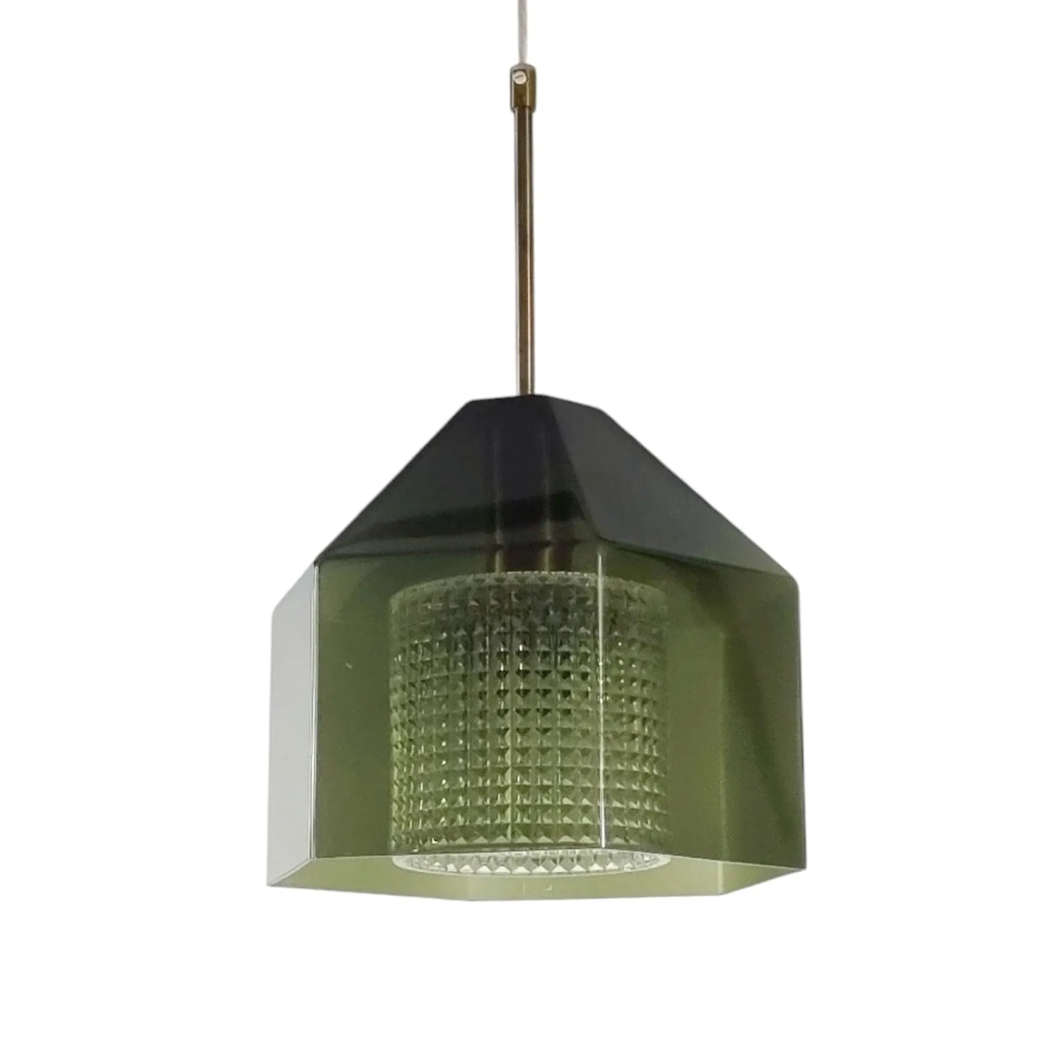 Mid-Century Scandinavian Glass & Brass Ceiling by C. Fagerlund for Orrefors