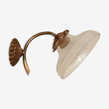 Brass and glass sconce