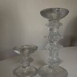 Pair of Festivo Timo Sarpaneva candlesticks 1972 for IIttala Finland