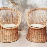 Vintage wicker armchairs